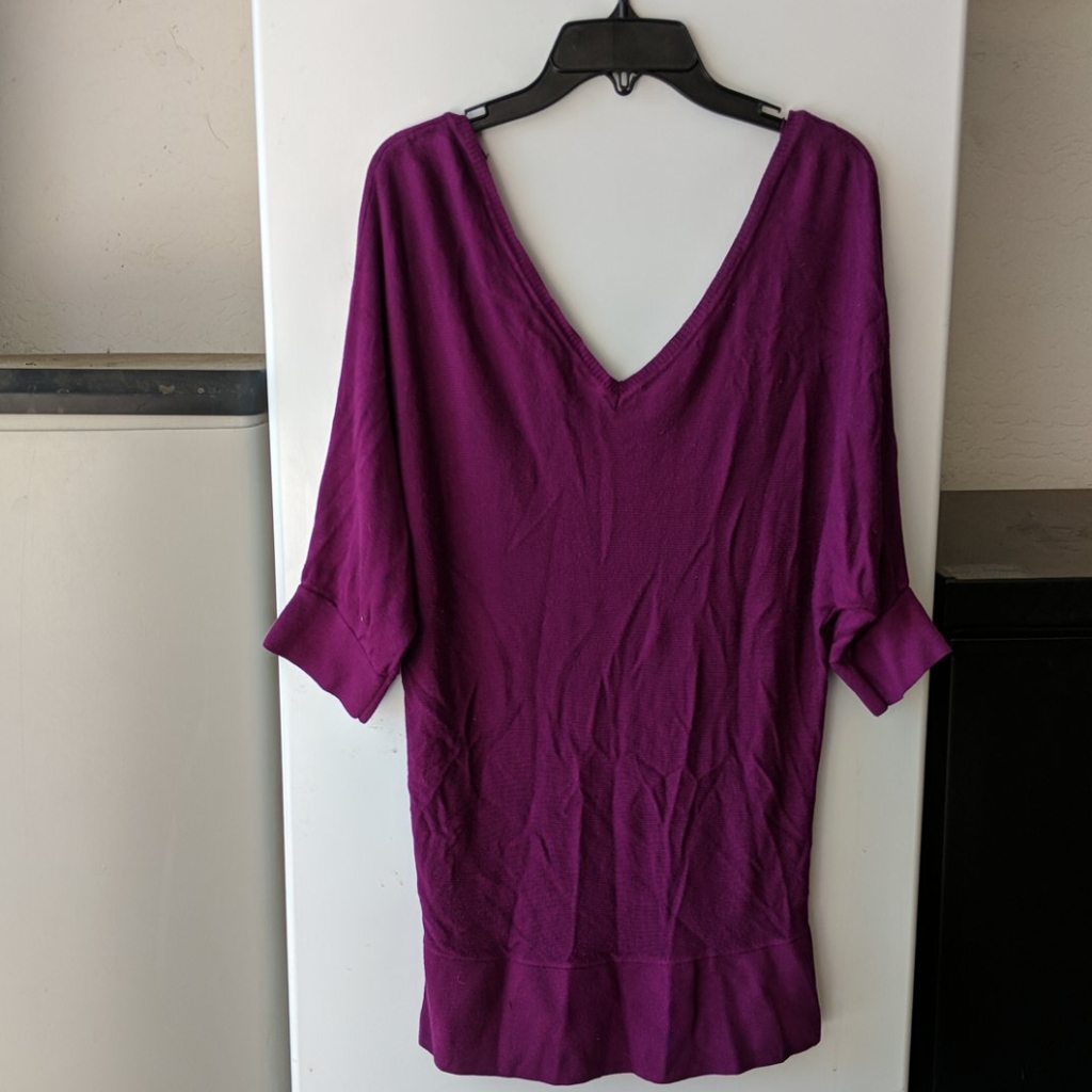 Whbm Sweater Tunic Or Blouson Top Magenta M